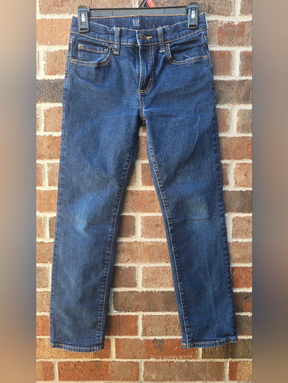 GAP Denim Girls Size 12 Stretch Straight Jeans Dark Wash